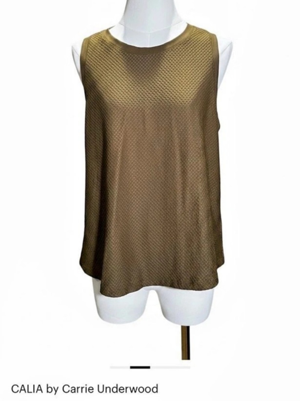 Calia by Carrie Underwood Olive Textured Sleeveless Tank Large